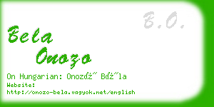 bela onozo business card